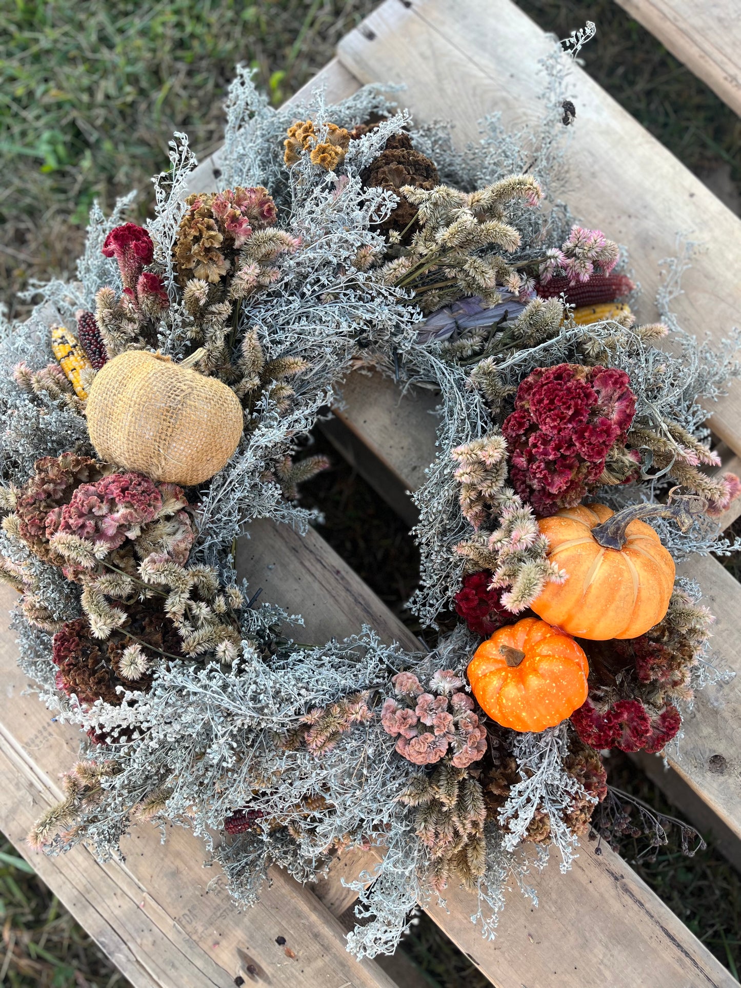 Hand Tied Wildflower Wreath - Various Colors $65.00
