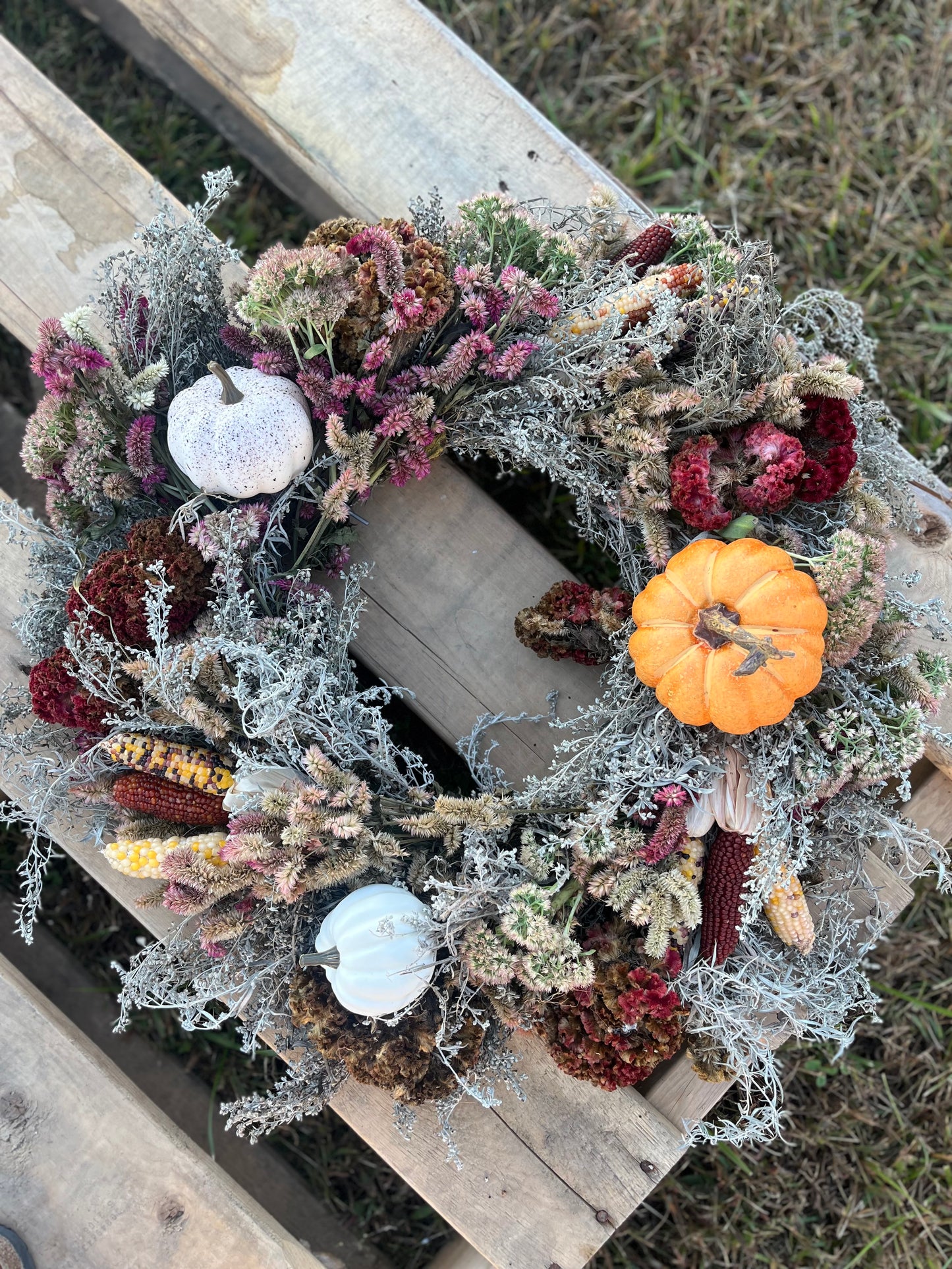Hand Tied Wildflower Wreath - Various Colors $65.00