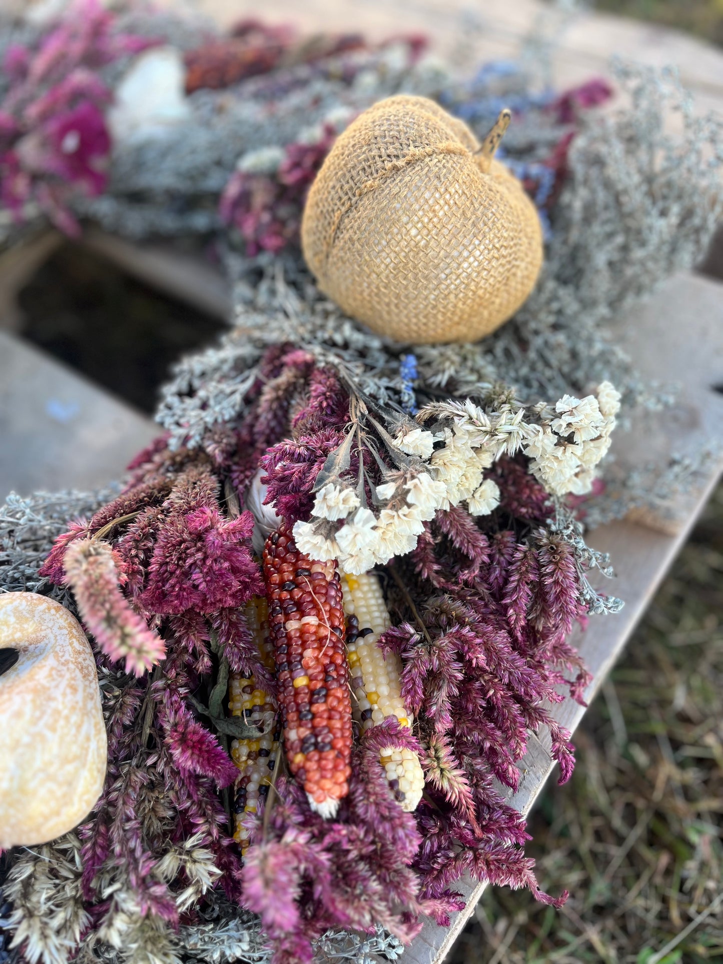 Hand Tied Wildflower Wreath - Various Colors $65.00