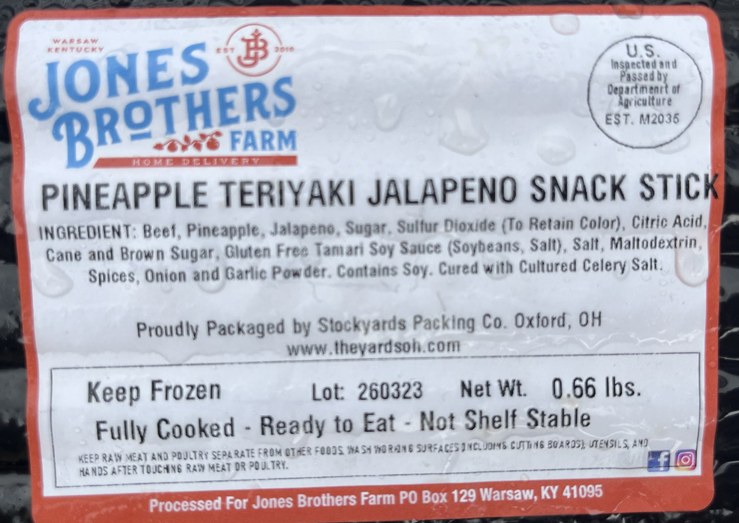 Pineapple Teriyaki Jalapeño Beef Snack Sticks
