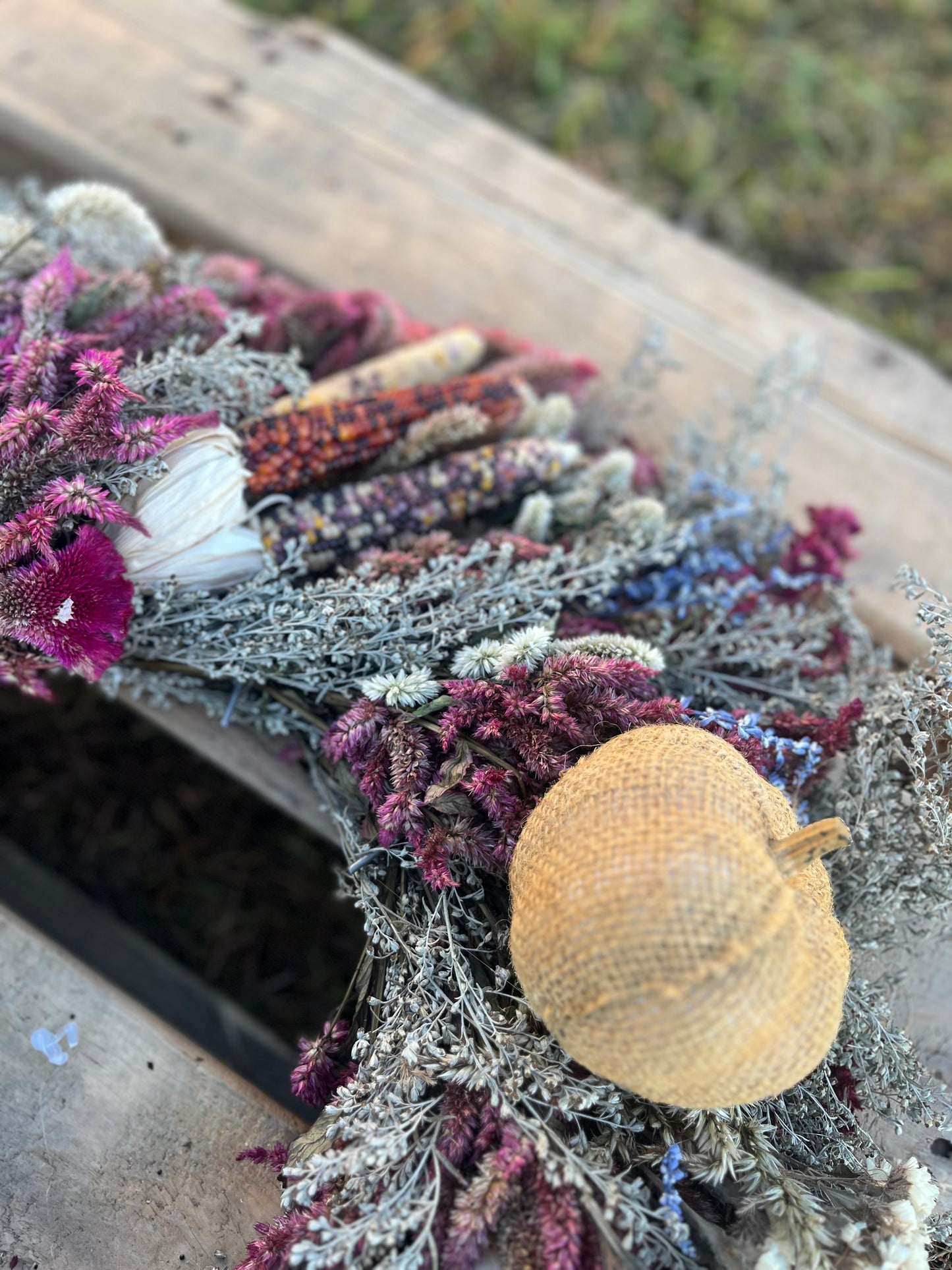 Hand Tied Wildflower Wreath - Various Colors $65.00