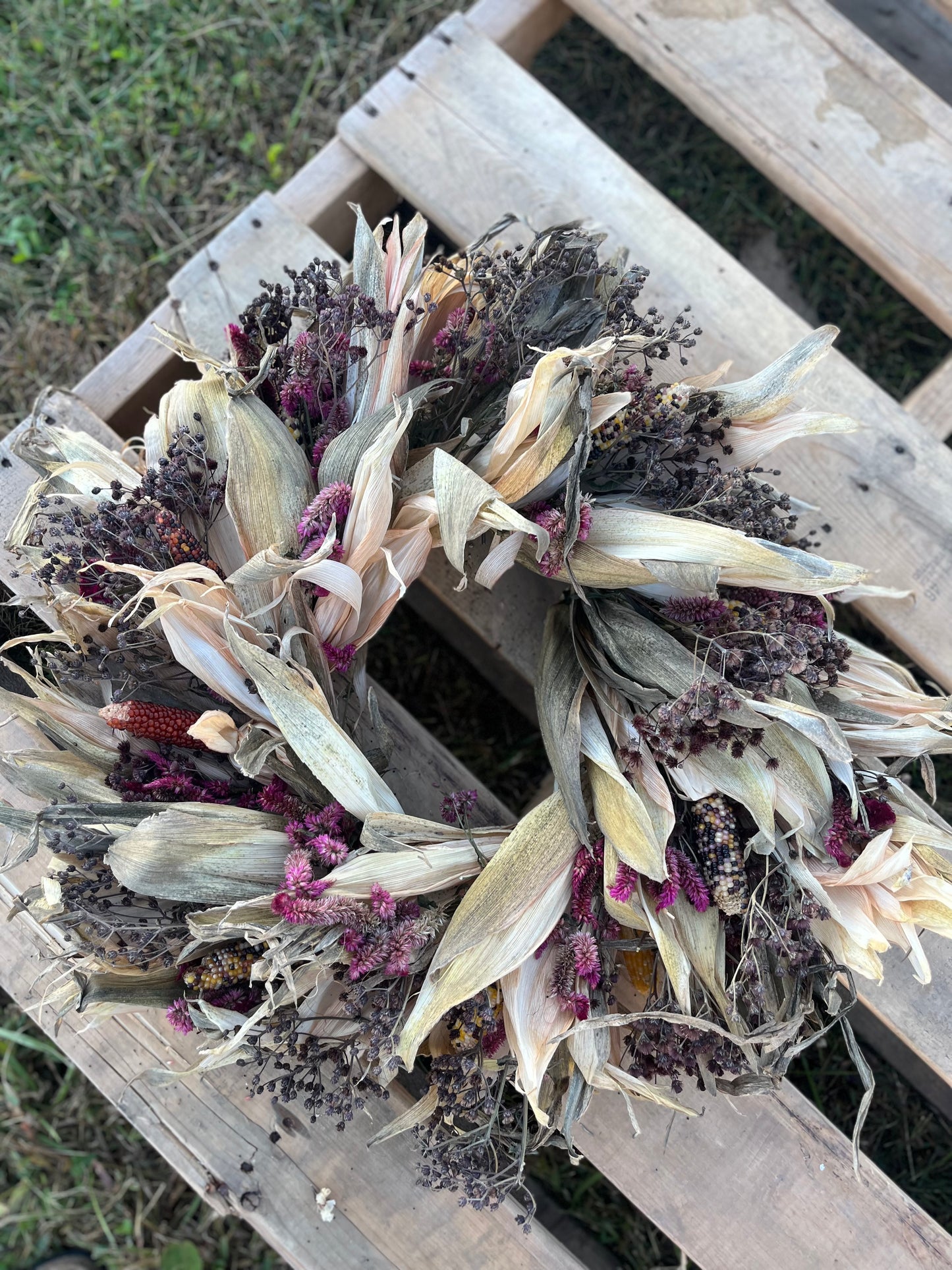 Hand Tied Fall Corn Wreath - Various Colors $65.00