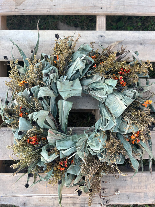 Hand Tied Fall Corn Wreath - Various Colors $65.00