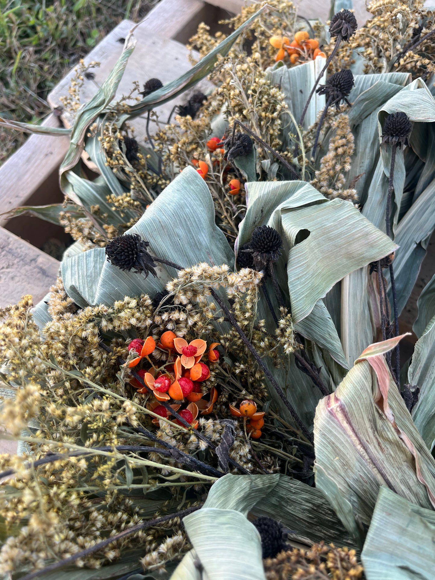 Hand Tied Fall Corn Wreath - Various Colors $65.00