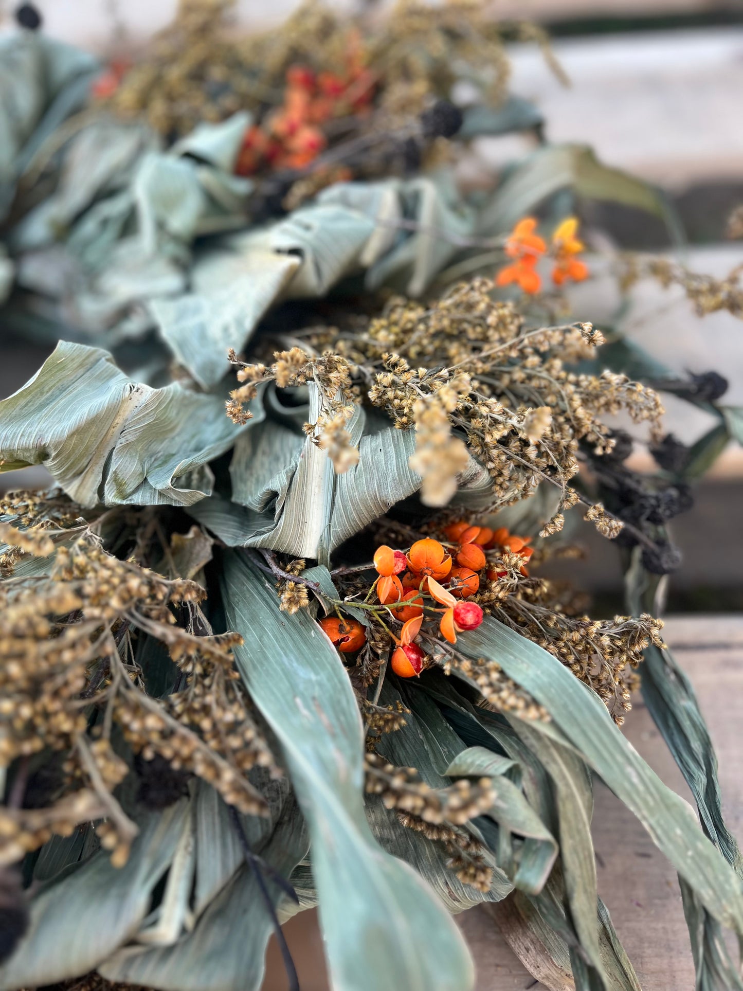 Hand Tied Fall Corn Wreath - Various Colors $65.00