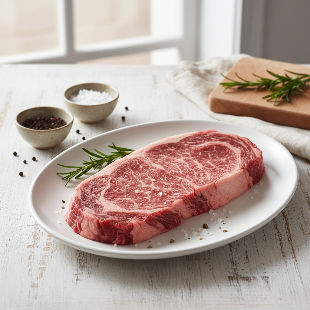 Large thin sirloin beef steak